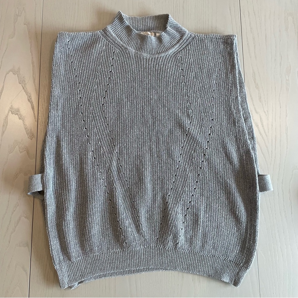 Pilcro Anthropologie Mock Neck Layering Sweater Vest (Gray) - M/L - Picture 3 of 8